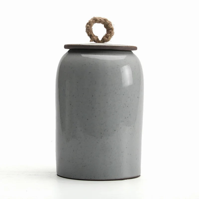Ceramic Tea Canister with Lid Heat Resistant Compact Storage Container
