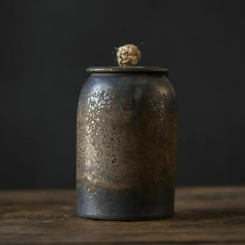 Ceramic Tea Canister with Lid Heat Resistant Compact Storage Container