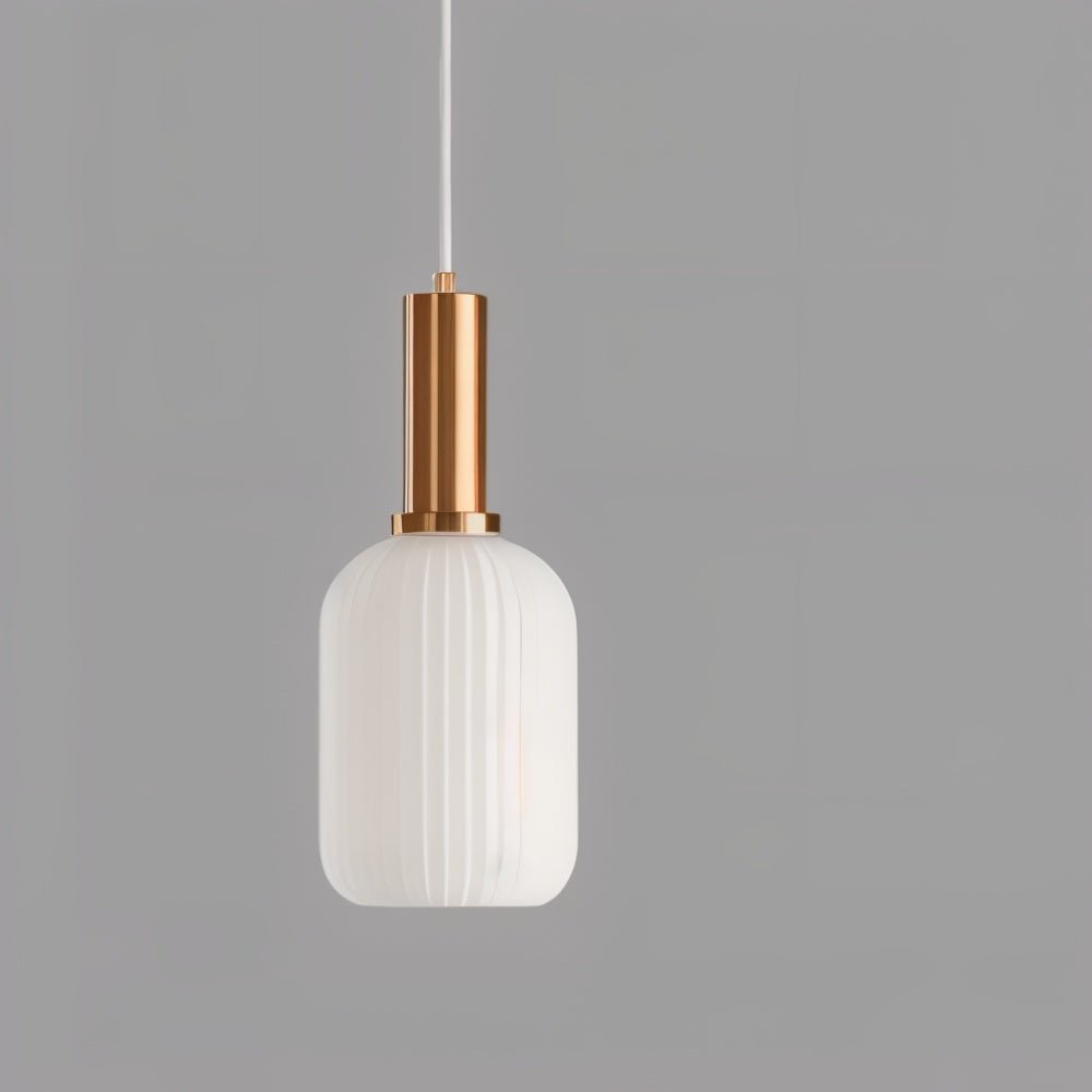 Bello Hanglamp | Geribbeld Glas, Messing E27