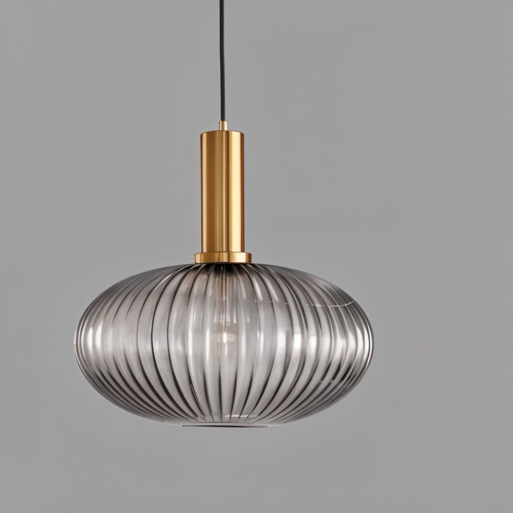 Bello Hanglamp | Geribbeld Glas, Messing E27