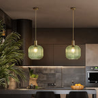 Bello Hanglamp | Geribbeld Glas, Messing E27