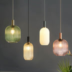 Bello Hanglamp | Geribbeld Glas, Messing E27