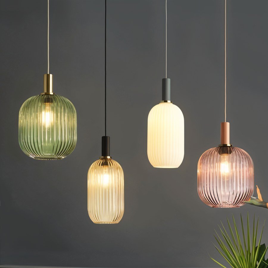 Bello Hanglamp | Geribbeld Glas, Messing E27