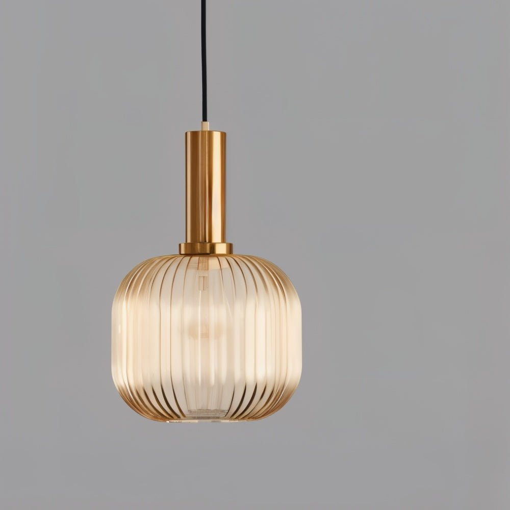 Bello Hanglamp | Geribbeld Glas, Messing E27