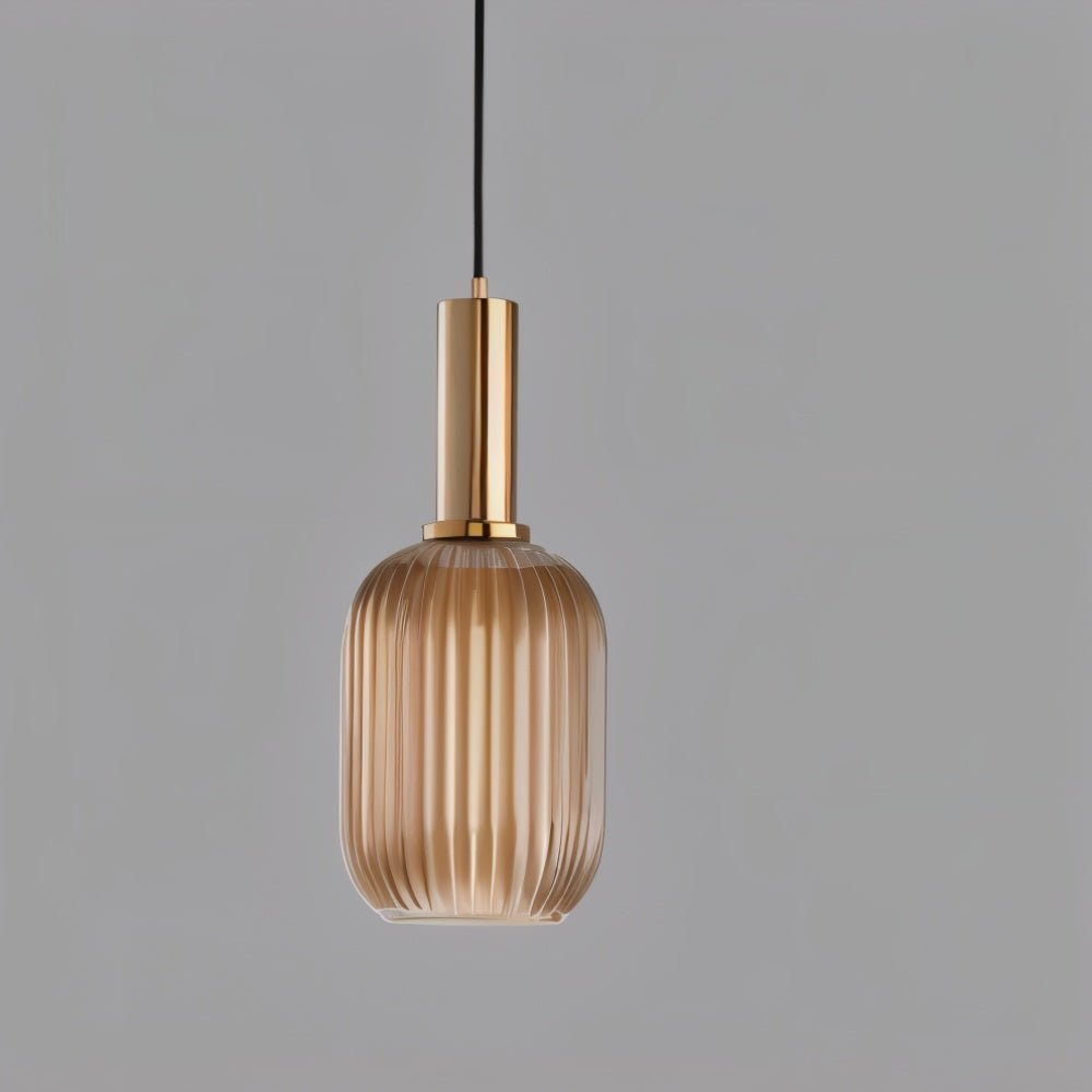 Bello Hanglamp | Geribbeld Glas, Messing E27