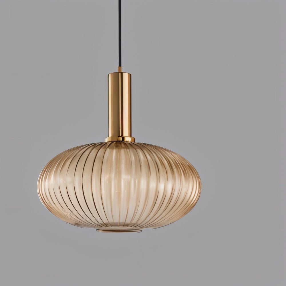 Bello Hanglamp | Geribbeld Glas, Messing E27