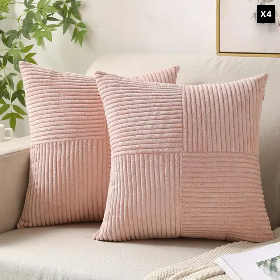 Bello Corduroy Cushion Cover | Soft Ribbed Velvet, Hidden Zipper