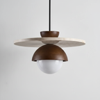 Kudaro – Travertine Wooden Japandi Pendant Lamp
