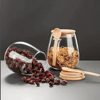 Bela Glass Storage Jar | Airtight, Natural Bamboo Lid - 3 Sizes