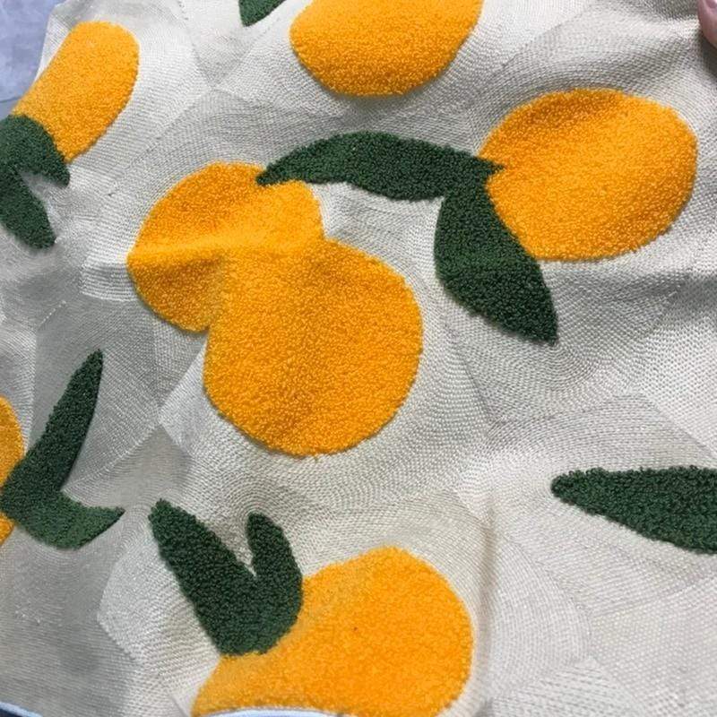 Olivienne - Orange Embroidered Decorative Cushion