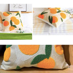 Olivienne - Orange Embroidered Decorative Cushion
