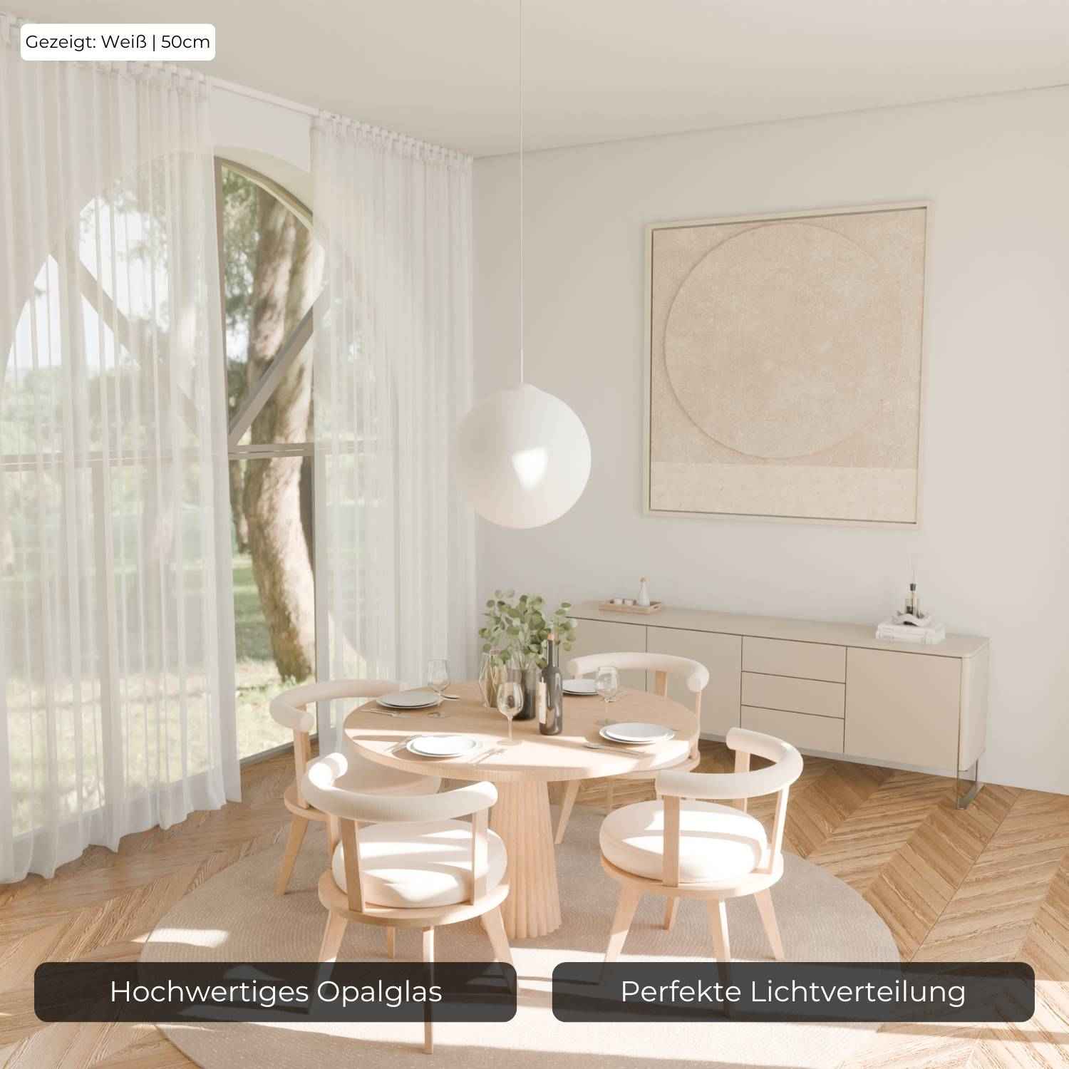 Bela Pendant Light | Matte Opal Glass, Soft Light Distribution