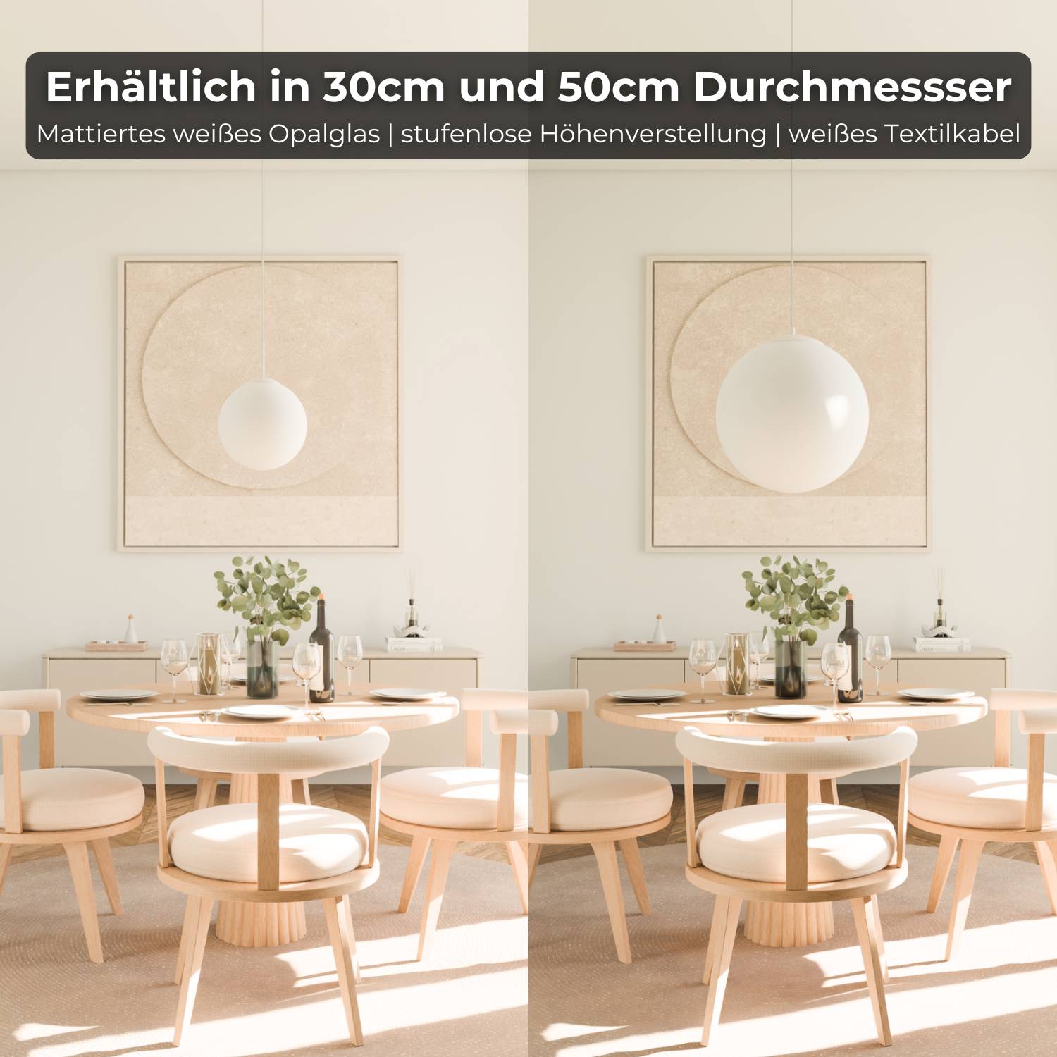 Zyra Pendant Light | Matte Opal Glass, Spherical Design